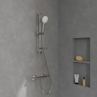 Villeroy & Boch Universal Showers Brausegarnitur TVS10900400061 3 Strahlarten, Wandmontage, chrom