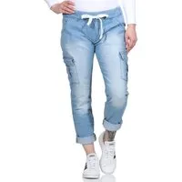 CLEO STYLE Jogginghose Damen Jogginghose Jeans 21094 Hellblau