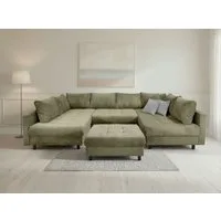 OTTO home Wohnlandschaft Antonia U-Form, B: 298 cm, Wohnlandschaft, Rückenkissen, 2 ottomane, Komfortablem Bonnelfederkern