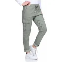 OriginalYou Cargohose Damen Freizeithose Schlupfhose moderne Stoffhose elastischer Bund, Knitterlook