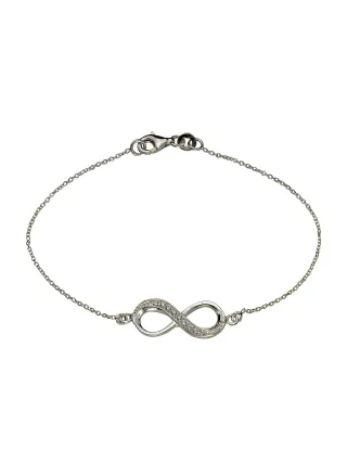 Zeeme Silber Armband Silber 925 mit Unendlichkeitszeichen 19cm lang