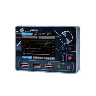 PTV1 PD Intelligent Power Supply 0.1V-13V 0-5A 2.8-Inch IPS Display AI Current Data Analysis Curve Playback Screen Casti