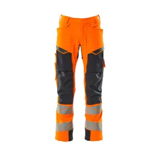 MASCOT Herren Hose mit Knietaschen ACCELERATE SAFE Hi-vis Orange / Schwarzblau 56 - 19079-511-14010-90C56