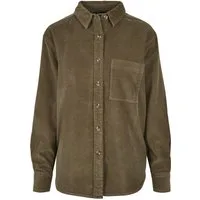 URBAN CLASSICS Langarmhemd Urban Classics Damen Ladies Corduroy Oversized Shirt (1-tlg)