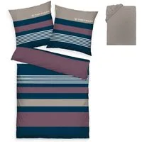TOM TAILOR HOME Bettwäsche Carl in Gr. 135x200 oder 155x220 cm, Renforcé, 3 teilig, mit GRATIS-Zugabe: Spannbettlaken, 100% Baumwolle, mit Reißverschluss