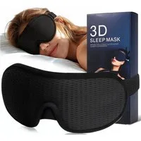 HEYHIPPO Schlafmaske Schlafmaske 3D lichtdicht verstellbar für Reisen & Seitenschläfer, Schlafbrille für Reisen & Flugzeug –atmungsaktiv, für Männer & Frauen, Schlafmaske lichtdicht Schwarz 25×10,5×2.7 cm für Reisen, Flug & Büro