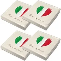 itenga Papierserviette itenga 80x Serviette Herz Flagge ITALIEN v1