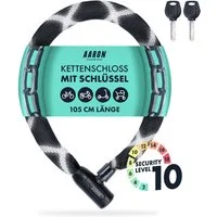 AARON Kettenschloss Cobra Fahrradschloss mit Schlüssel 105 cm Fahrrad Sicherheit