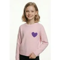 KIDS ONLY Strickpullover KOGLEVA LS HEART O-NECK CS KNT mit kleinem Herzen-Motiv auf der Brust