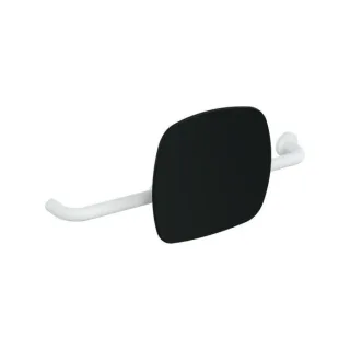 Hewi 801 Rückenstütze 801.51B9263R98 Wandabstand 150mm, Ausführung rechts, matt, Lehne tiefschwarz, signalweiß