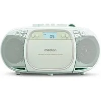 Medion® Kassetten Player (An/Aus Anzeige, Audiokassetten, AUX-Eingang, Batteriebetrieben, CD-Player, CD-R-Wiedergabe, CD-RW-Wiedergabe, FM-Radio, Digitalanzeige, Kassettenwiedergabe, USB, Tragbar, Stereo, Radio, MP3 CD-Wiedergabe, On/Off Switch, MW/U
