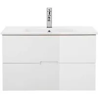 welltime Waschtisch Lund Badezimmerschrank Unterschrank mit Becken (Set), Waschplatz mit Waschbecken und 2 Auszügen Breite 80 cm