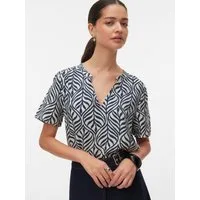 Vero Moda Shirtbluse VMJOSIE SS V-NECK GATHERING TOP WVN GA Viskosemischung, regular fit