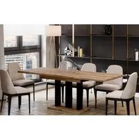 Endo-Moebel Esstisch Appia Esstisch 130–210cm ausziehbar für 8 Personen Tischbeine schwarz, Ausziehbar 130-210 cm (2x40 cm), Platte 36mm, 3 Beine, schwarz matt