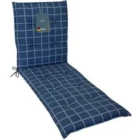 LILENO HOME Liegenauflage perfekt für Strandliege, Sonnenliege Auflage, Gartenliege Auflage, (1er Set), Polster Auflage für Rollliegen Yacht Karo-Dunkelblau, Sitzpolster