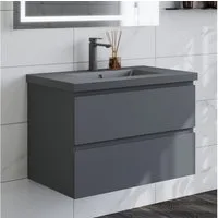 duschspa Waschtisch Waschbecken mit Unterschrank Badschrank Waschplatz Badmöbel Set, Matt, 50-120cm