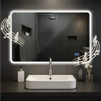 CLP Wandspiegel Jericho (1er), Bluetooth-Lautsprecher, Anti-Fog, LED-Licht, IP44