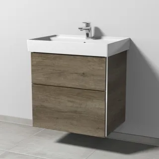 Sanipa 3way Waschtischunterbau zu Villeroy & Boch Collaro Waschtisch mit 2 Auszügen, Eiche-Nebraska BR83537