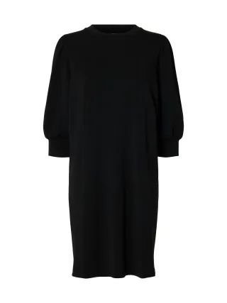 selected women - SLFTENNY 3/4 SHORT SWEAT DRESS NOOS Black - Gr. - XS