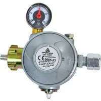 Firefix Gasdruckregler FIREFIX GHDR Gasdruckregler 50 mbar 2-stufig, Druckminderer für Propan/Butan Gasfla. - Innenräume, Gasheizer, -grill