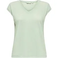 ONLY Kurzarmshirt ONLSILVERY S/S V NECK LUREX TOP JRS NOOS Materialmix mit Glitzer, loose fit, Rundhals
