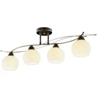 Lindby Deckenleuchten Leanda, Glas Bronze IP20, 4 x 40 W