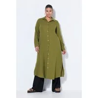 Studio Untold Longbluse Musselin-Longbluse Hemdkragen Langarm