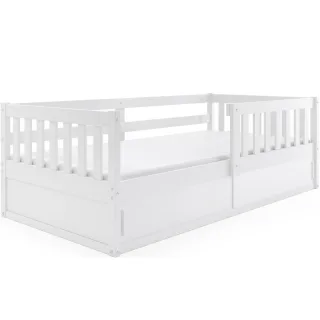 Interbeds Bodenbett, Weiß, Holz, Kiefer, Rechteckig, 80x160 cm, Kinderzimmer & Jugendzimmer, Kindermöbel, Kinderbetten, Kindereinzelbetten