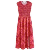 Next Midikleid Jersey-Midikleid mit gesmoktem Rumpf (1-tlg)