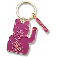 Donkey Products Schlüsselanhänger Lucky Cat Key Ring Purple, Maneki Neko