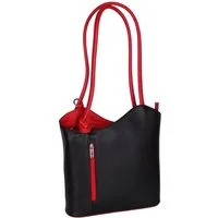 MIRROSI Umhängetasche aus Echtleder, Made in Italy, Schultertasche auch als Rucksack 2 in 1, Tragetasche (ca.28x30x8cm)