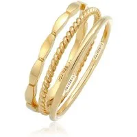 Elli Ring-Set Stapelringe Stacking Bandring 3er Set 925 Silber, Geo