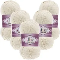 Alize 5 x ALIZE Cotton Gold Häkelwolle, 330 m, Handstrickgarn,Premium Wolle, Amigurumi