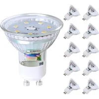 ZMH LED-Leuchtmittel GU10 5W, LED-Spot mit 110° Abstrahlwinkel, nicht dimmbar, GU10, 10 St., Neutralweiß, Reflektorlampe für Deckenleuchten