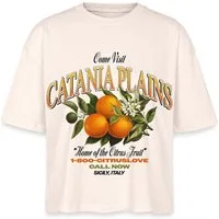 Spreadshirt T-Shirt Italien Urlaub Catania Orangen Paradies Boxy Shirt Damen (1-tlg)