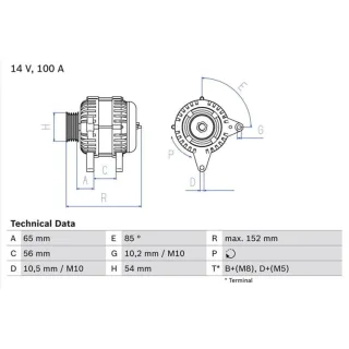 Bosch Lichtmaschine 120A Alfa 159 Opel Astra Zafira
