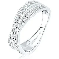 Elli Fingerring X Wickelring Zirkonia 925 Silber