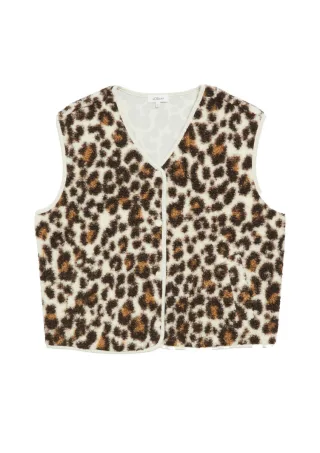 s.Oliver Red Label - Weste aus Teddyfell braun/beige - Gr. - 34