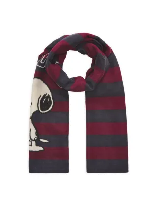 Schal mit Streifen und Snoopy-Motiv blau