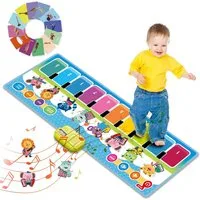 JoyJoz Spielmatte (Elektronische Klaviermatte, Tanzmatte für Kinder), mit 25 Geräuschen und 13 Karten – Spielspaß und Lernen in Einem