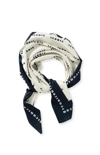 Yaya - Halstuch mit grafischem Allover-Print beige/blau - Gr. - ONE SIZE