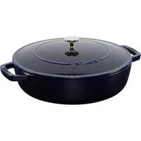 Staub Auflaufform Bräter Chistera 28 cm dunkelblau, Gusseisen, Gusseisen