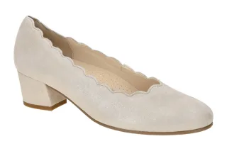 Gabor 82.221.14 Damenschuhe Pumps grau muschel Velourleder Gummisohle