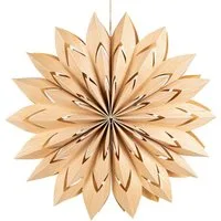 Logbuch-Verlag Dekofigur XXL Schneeflocke aus Papier Blume Weihnachtsstern Natur Ø40cm
