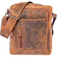 ALMADIH Umhängetasche Leder Herren klein FINN Ledertasche – Kompakte Messenger