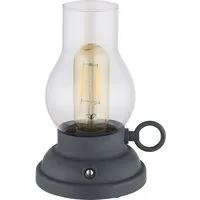 GLOBO LIGHTING LED Tischleuchte PETRO, Dimmer, Dimmfunktion, Ein-/Ausschalter, mehrere Helligkeitsstufen, LED fest integriert, Warmweiß, Akkutischleuchte, mobile Leuchte, Petroleumlampen-Design