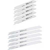 CMC Säbelsägeblatt Sägeblätter Säbelsägeblätter 150mm 230mm für Holz, Kunststoff, (10-St), 2 Sorten im Set (Metall, Holz)
