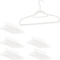relaxdays Kleiderbügel Samt Kleiderbügel Set, (50-tlg), weiß, 50er-Pack