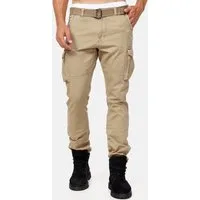 Indicode Cargohose Herren William Cargo Hose Herrenhose mit 7 Taschen, inkl. Gürtel