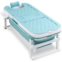 Clanmacy Badewanne Badewanne Erwachsene XXL-Bad Faltbare mit Massagerollen 149cm
